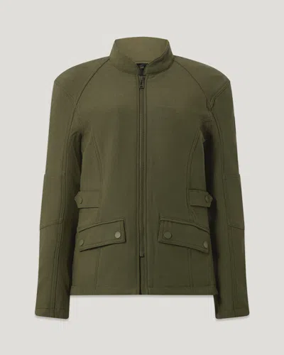 Belstaff Trent Motorcycle Jacket Four Way Stretch Nylon In Green