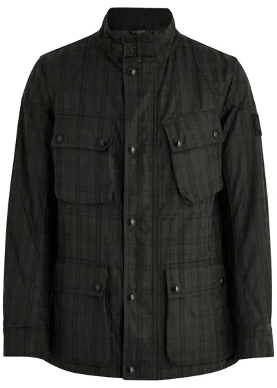 Belstaff Trialmaster Checked Waxed Cotton Jacket In Black