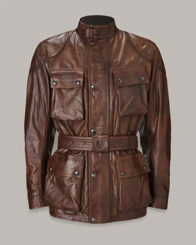 Belstaff Trialmaster Motorcycle Jacket In Burnt Cuero