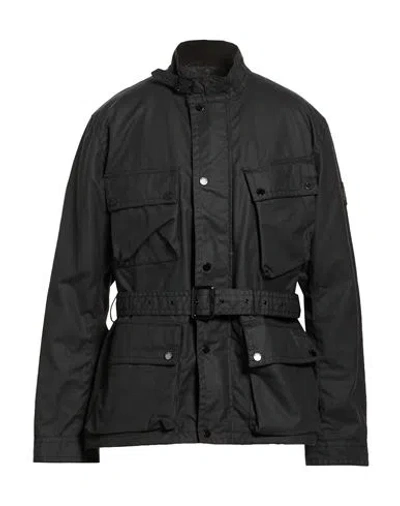 Belstaff Trialmaster Professional Man Jacket Black Size Xxl Polyester, Cotton In Animal Print