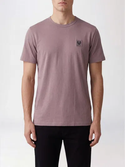 Belstaff Cotton T-shirt With Logo In Pink