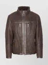 Belstaff Tundra Shearling Jacket High Collar In Brown