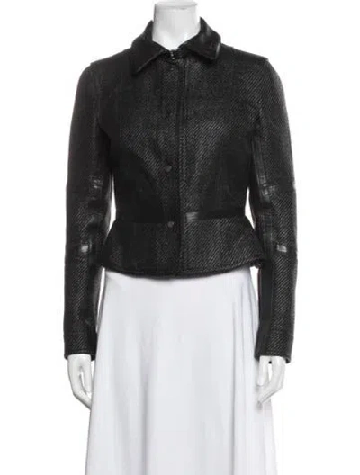 Pre-owned Belstaff Tweed Pattern Jacket In Black