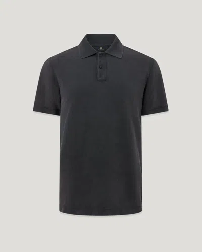 Belstaff Valley Garment Dye Polo Cotton. Cotton In Black