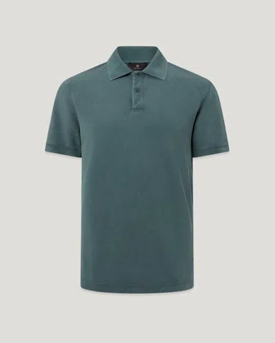 Belstaff Valley Garment Dye Polo Cotton. Cotton In Blue