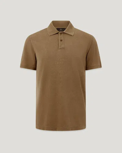 Belstaff Valley Garment Dye Polo Cotton. Cotton In Green