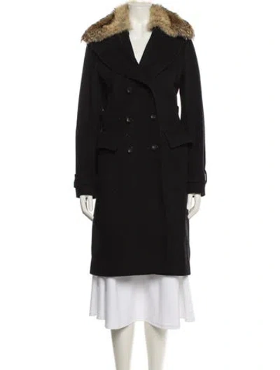 Pre-owned Belstaff Virgin Wool Fur Coat In Black