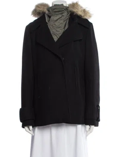 Pre-owned Belstaff Virgin Wool Fur Jacket In Black