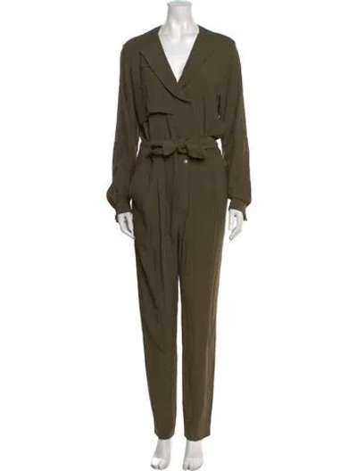 Pre-owned Belstaff V-neck Jumpsuit In Green