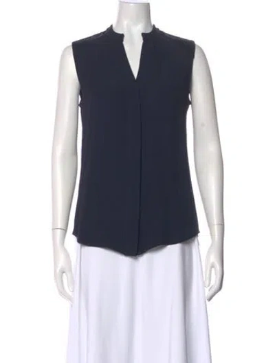 Pre-owned Belstaff V-neck Sleeveless Top In Blue