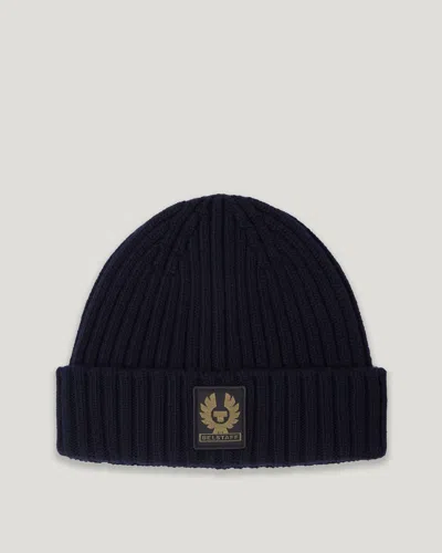 Belstaff Watch Beanie Hat In Dark Ink