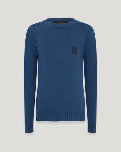 Belstaff Watch Crewneck Jumper In Dark Insignia Blue