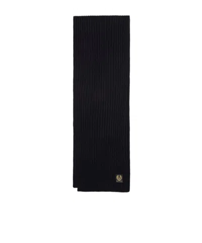 Belstaff Watch Ribbed Scarf In Black