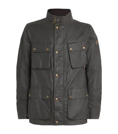 Belstaff Waxed Cotton Fieldmaster Jacket In Green