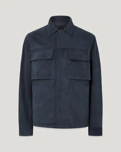 Belstaff Waymark Overshirt Flyweight Suede In Black