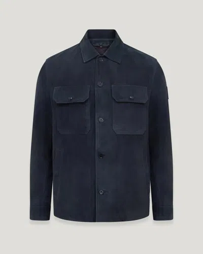 Belstaff Waypoint Suede Overshirt In Dark Ink