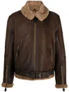 Belstaff Men Shearling Jacket In Braun