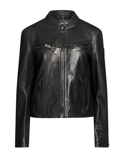 Belstaff Woman Jacket Black Size 14 Lambskin
