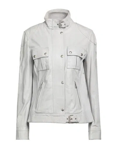 Belstaff Woman Jacket Off White Size 4 Calfskin In Natural