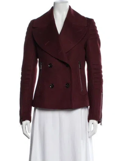 Pre-owned Belstaff Wool Biker Jacket In Burgundy