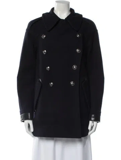 Pre-owned Belstaff Wool Peacoat In Blue