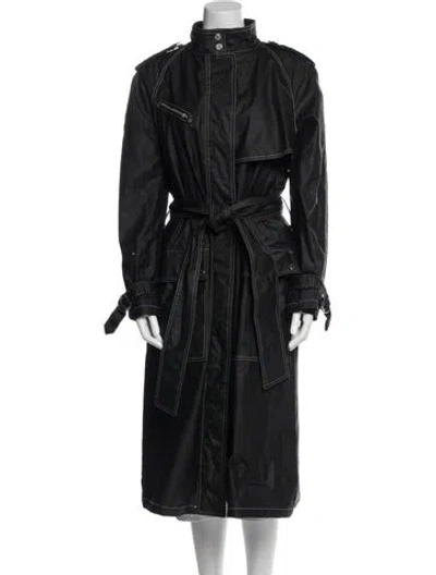Pre-owned Belstaff Wool Trench Coat In Black