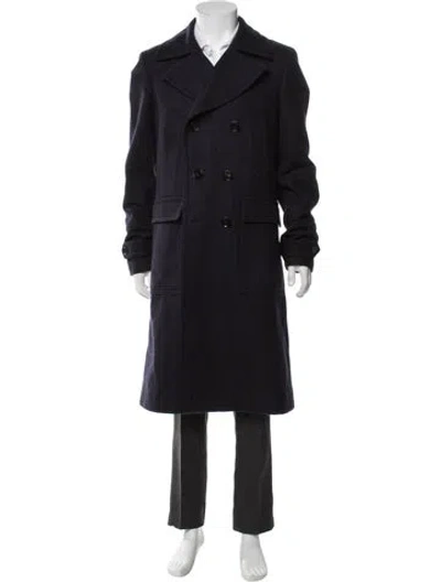 Pre-owned Belstaff Wool Trench Coat In Blue