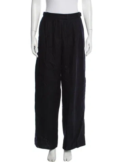 Pre-owned Belstaff Wool Wide Leg Pants In Black