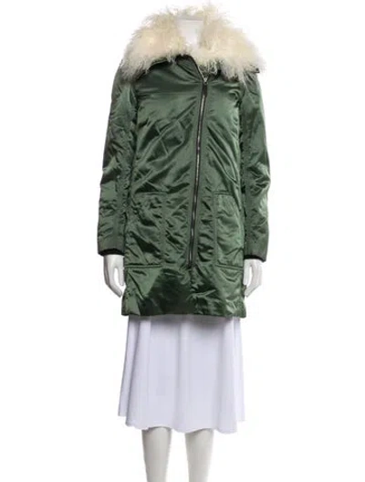 Pre-owned Belstaff X Liv Tyler Shearling Fur Coat In Green