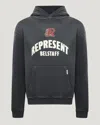 Belstaff X Represent Flame Phoenix Hoodie In Shadow