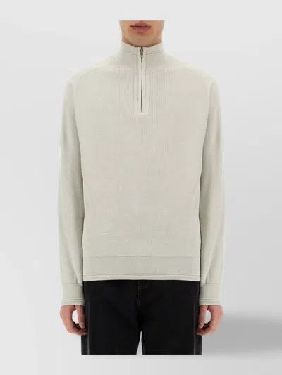 BELSTAFF ZIP SWEATER TEXTURED KNIT