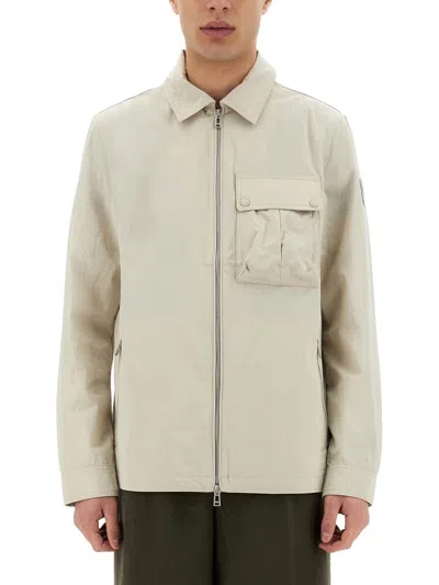 Belstaff Castmaster Logo Shell Overshirt In Cream