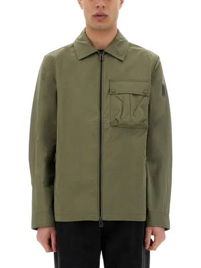 Belstaff 'drome Overshirt' Cotton Jacket Pockets In Green