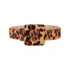 Beltbe Women's Brown Mini Square Buckle Belt - Leopard In Brown