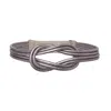 Beltbe Women's Grey / Silver Knot Leather Belt - Gunmetal In Grey/silver