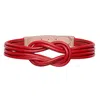 Beltbe Women's Knot Leather Belt - Red In Red