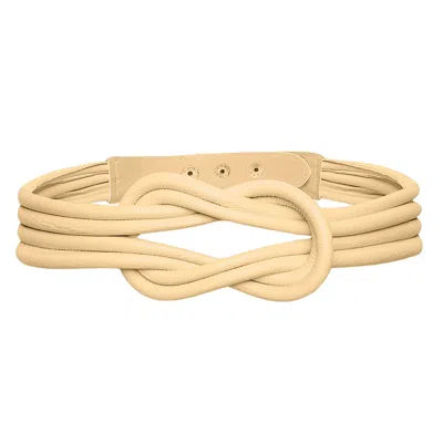 Beltbe Women's Knot Leather Belt - Butter Yellow In Neutral