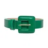 Beltbe Women's Mini Square Narrow Belt - Emerald Green In Green