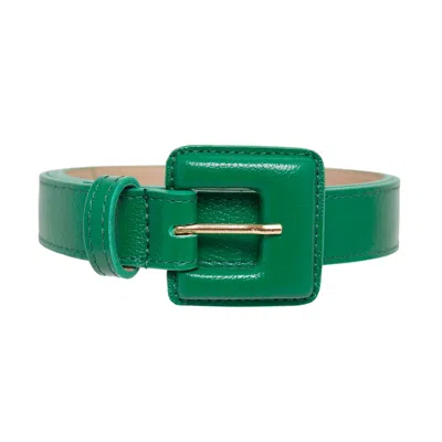 Beltbe Women's Mini Square Narrow Belt - Emerald Green