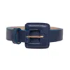 Beltbe Women's Mini Square Narrow Belt - Navy Blue In Blue