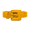 Beltbe Women's Mini Square Narrow Leather Belt - Yellow In Yellow