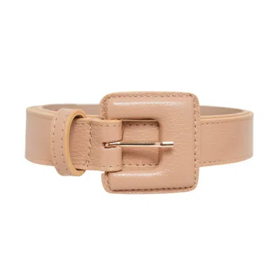 Beltbe Women's Neutrals Mini Square Narrow Belt - Beige