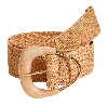 Beltbe Women's Neutrals Straw Elastic Belt With Triangle Buckle - Beige In Beige