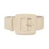 Beltbe Women's Neutrals Suede Square Buckle Belt - Beige In Beige