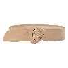 Beltbe Wide Triangle Buckle Belt In Beige