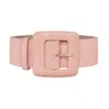 Beltbe Women's Pink / Purple Suede Square Buckle Belt - Blush Pink In Pink/purple