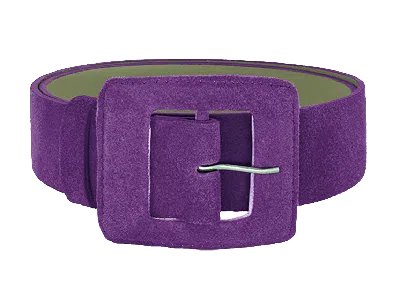 Beltbe Women's Pink / Purple Suede Square Buckle Belt - Purple In Pink/purple