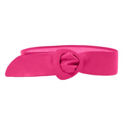 Beltbe Wide Triangle Buckle Belt In Pink/purple