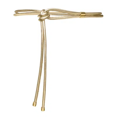 Beltbe Women's Skinny Wrap Leather Belt - Metallic Gold