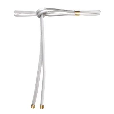 Beltbe Women's Skinny Wrap Leather Belt - Off White